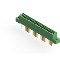 54 Position Female Connector Non Specified - Dual Edge Gold 0.100" (2.54mm) Green