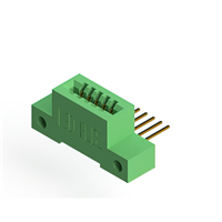 5 Position Female Connector Non Specified - Single Edge Gold 0.100" (2.54mm) Green