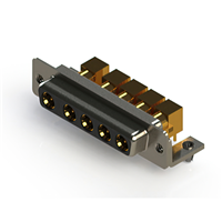 5 (Koax) Positionen, D-Sub, kombo , Buchse, Flanschdose Steckverbinder