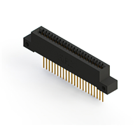 22 Position Female Connector Non Specified - Single Edge Gold 0.100" (2.54mm) Black