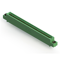 38 Position Female Connector Non Specified - Single Edge Gold 0.100" (2.54mm) Green