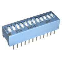 Dip Switch SPST 12 Position Through Hole Slide (Standard) Actuator 50mA 24VDC