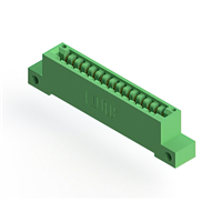 15 Position Female Connector Non Specified - Single Edge Gold 0.125" (3.18mm) Green