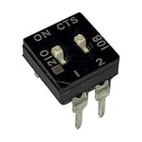 Dip Switch SPST 2 Position Through Hole Slide (Standard) Actuator 100mA 20VDC