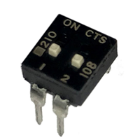 Dip Switch SPST 2 Position Through Hole Slide (Standard) Actuator 100mA 20VDC