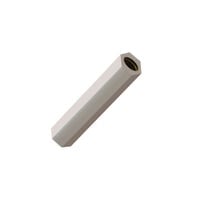 Hex Standoff Threaded M3 Nylon, Brass Insert 1.260" (32.00mm) Natural