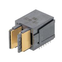 2 连接器 插头，公型片状插脚 通孔，直角 黑色 功率