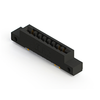 8 Position Female Connector Non Specified - Single Edge Gold 0.156" (3.96mm) Black