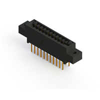 22 Position Female Connector Non Specified - Dual Edge Gold 0.125" (3.18mm) Black