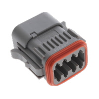 8 Rectangular Connectors - Housings Plug Gray