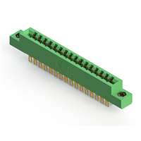 32 Position Femelle Connecteur Non spécifié - double bord Or 0,156 po (3,96mm) Vert