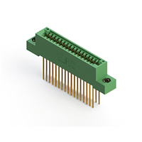 34 Position Female Connector Non Specified - Dual Edge Gold 0.100" (2.54mm) Green