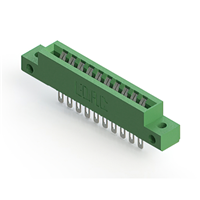 20 位置 母头 连接器 非指定 - 双边 锡 0.156"（3.96mm） 绿色
