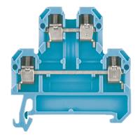 Terminal Block Connector 4 Position Feed Through Blue 12-26 AWG