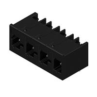 4 Position Terminal Block Header, Male Pins, Shrouded (4 Side) 0.295" (7.50mm) 90°, Right Angle Through Hole