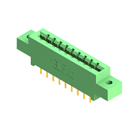 18 Position Female Connector Non Specified - Dual Edge Gold 0.156" (3.96mm) Green