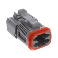 4 Rectangular Connectors - Housings Plug Gray