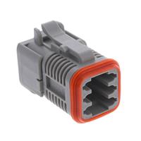 6 Rectangular Connectors - Housings Plug Gray