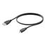 USB CABLE, USB A, PVC, BLACK