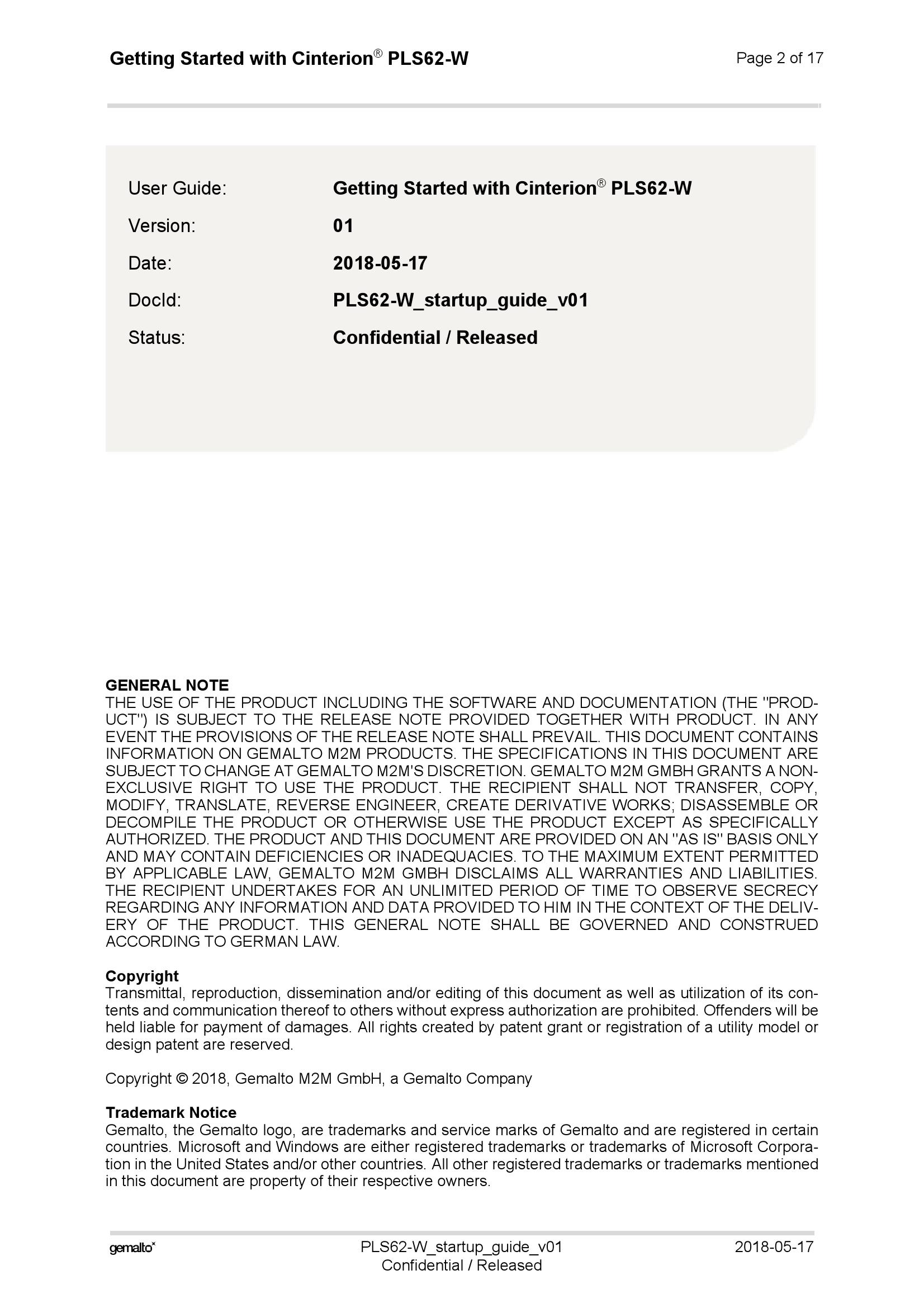 PLS62W REL.1 Telit Cinterion RF and Wireless DigiKey