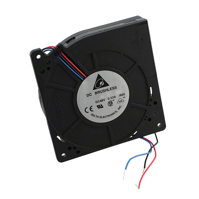 Fan Blower 48VDC Square/Rounded - 120mm L x 120mm H Ball 35.3 CFM (0.988m3/min) 3 Wire Leads