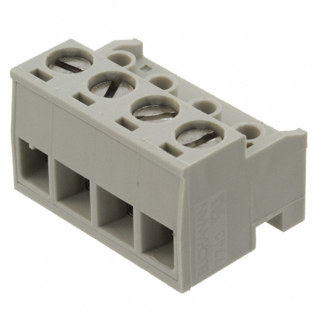 4 Position Terminal Block Plug for Unshrouded Header 0.197 (5.00mm) 90° Free Hanging (In-Line)