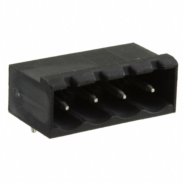 4 Position Terminal Block Header, Male Pins, Shrouded (4 Side) 0.200