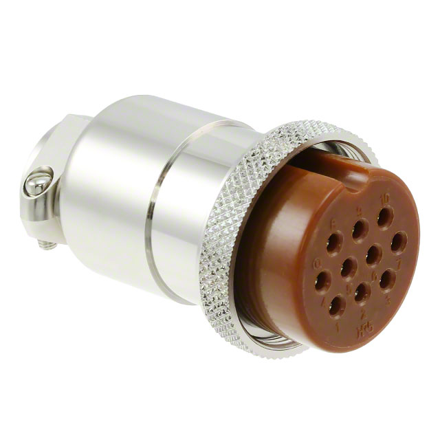 10 Position Circular Connector Plug, Female Sockets Solder Cup