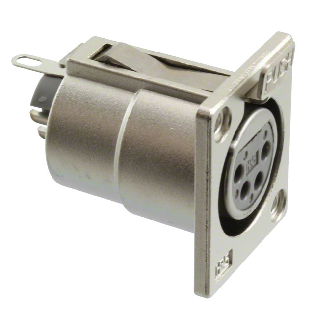 4 Position Circular Connector Plug, Female Sockets Solder Cup