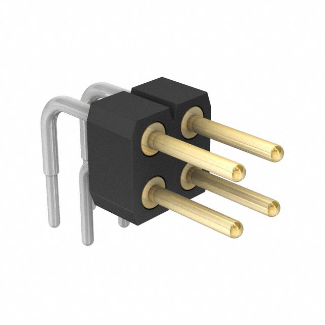 Connector Header Through Hole, Right Angle 4 position 0.100