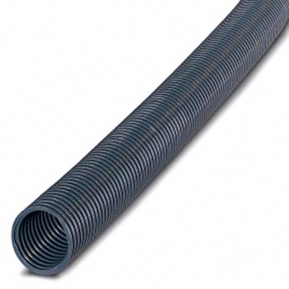 Gray Polyamide (PA), Nylon, Halogen Free Convoluted, Corrugated Wire Loom, Protective Hose 3.28' (1.00m)