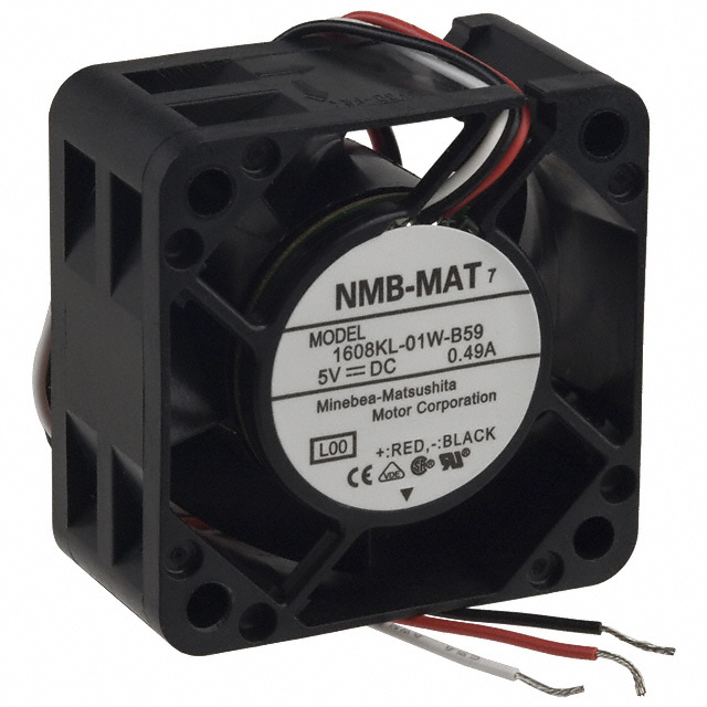 Fan Tubeaxial 5VDC Square - 40mm L x 40mm H Ball 9.5 CFM (0.266m3/min) 3 Wire Leads
