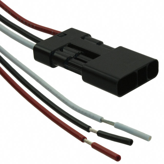 SSL Cable Assembly Socket, 3 Position To Wire Leads Black 4.00