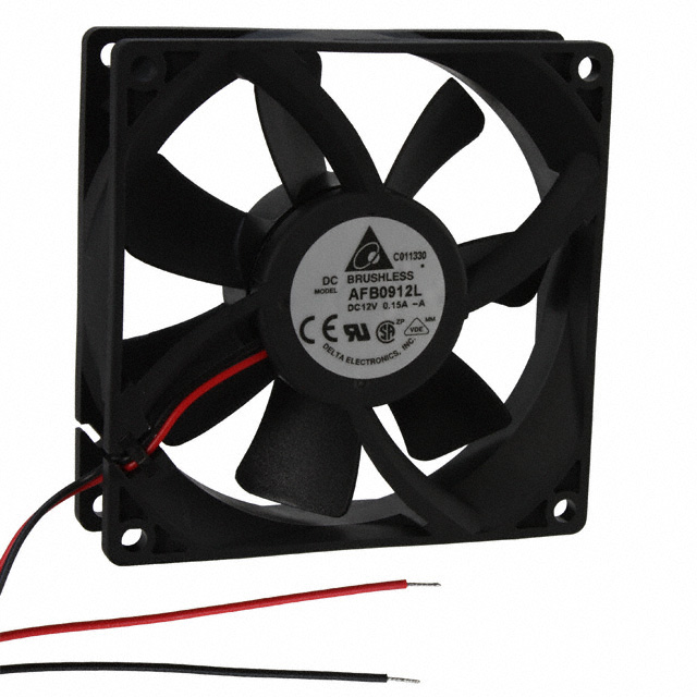 Fan Tubeaxial 12VDC Square - 92mm L x 92mm H Ball 37.2 CFM (1.04m3/min) 2 Wire Leads