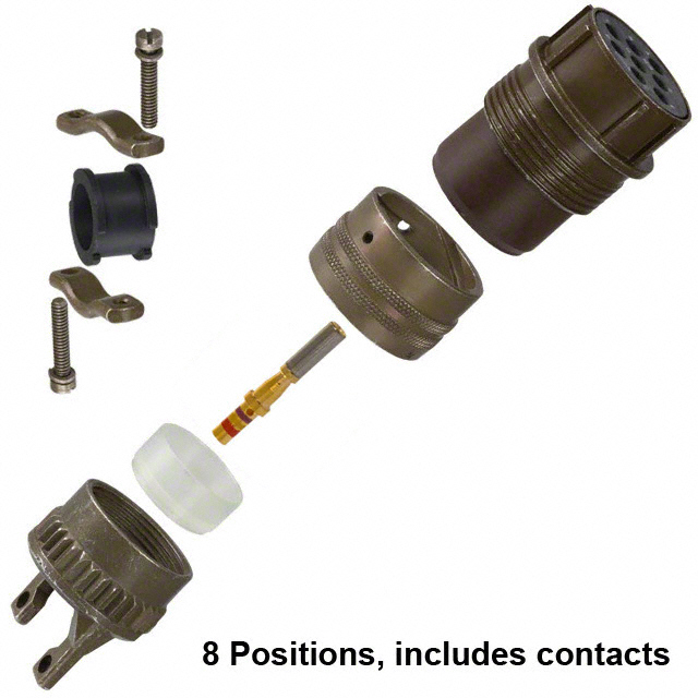 8 Position Circular Connector Plug, Female Sockets Crimp