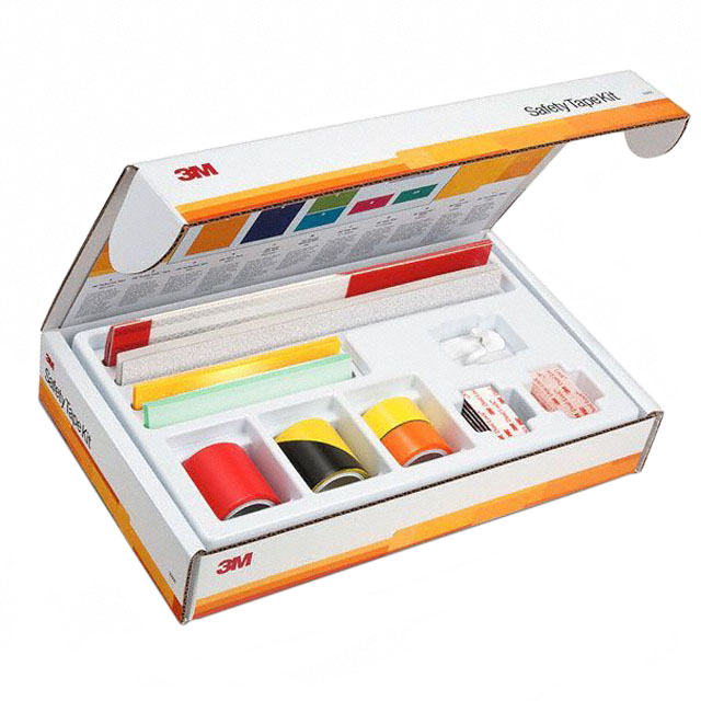 Safety Tape Kit Includes 17002, 3431, 3903, 471, 610, 6900, 766, 983-326, SJ3550, SJ3560 Consisting of Hooks (2), Rolls (4), Strips (46)