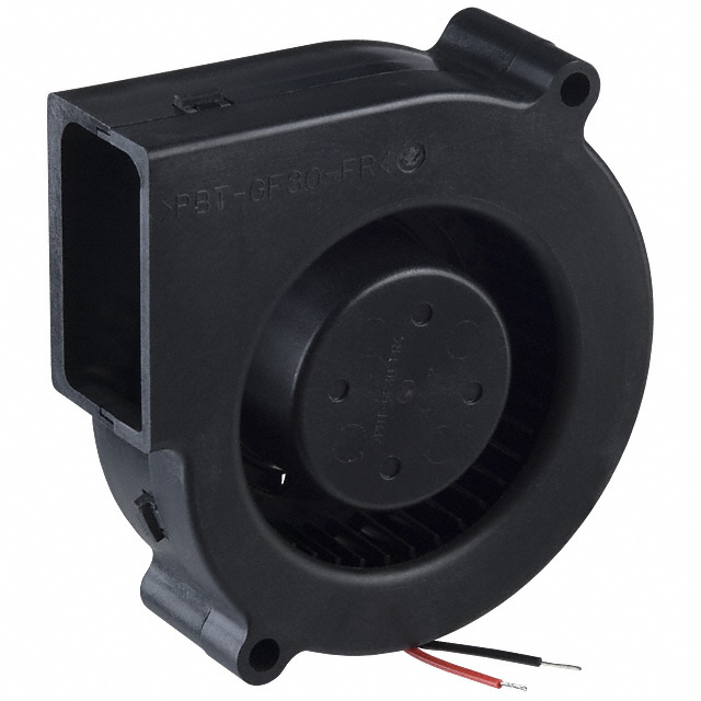 Fan Blower 24VDC Square/Rounded - 75mm L x 75mm H Ball 9.5 CFM (0.266m3/min) 2 Wire Leads