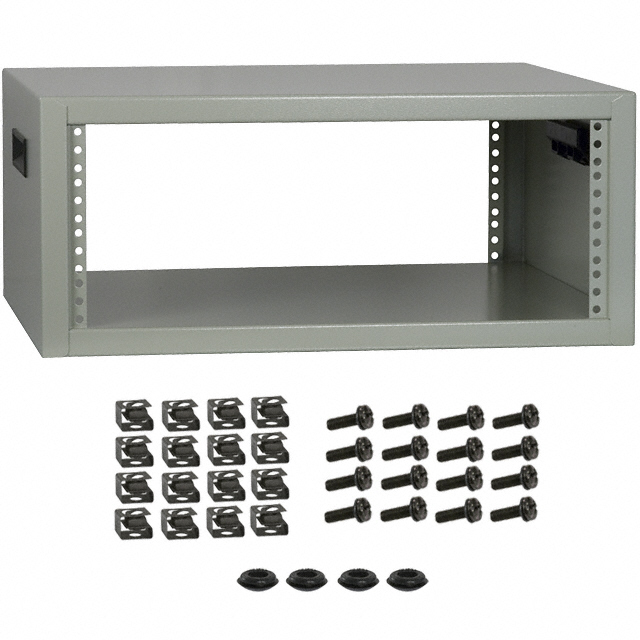 Metal, Steel Table Top Rack Cabinet Enclosed, Bottom, Sides, Top 17.500