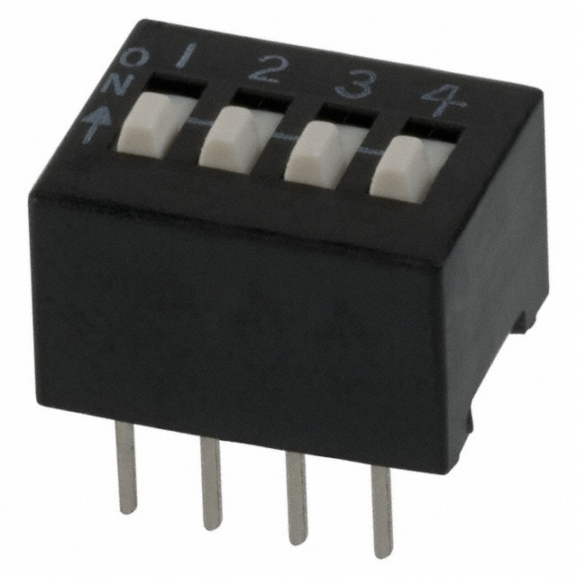 Dip Switch SPST 4 Position Through Hole Slide (Standard) Actuator 50mA 24VDC