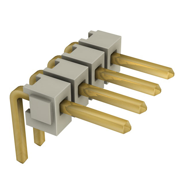 Connector Header Through Hole, Right Angle 4 position 0.100