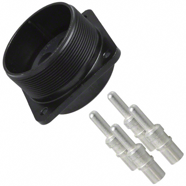 4 Position Circular Connector Receptacle, Male Pins Crimp