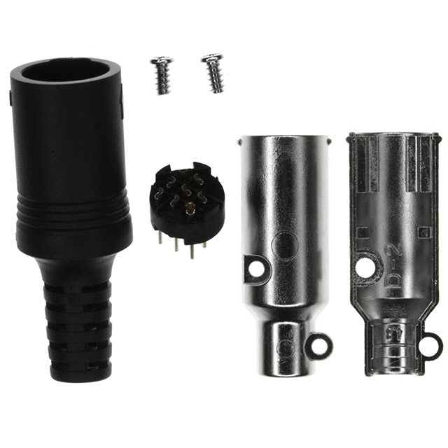 8 Position Circular Connector Plug, Male Pins Solder Cup