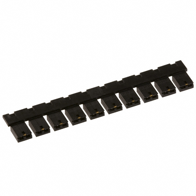 2 (1 x 2) Position Shunt Connector Black Open Top 0.100 (2.54mm) Gold