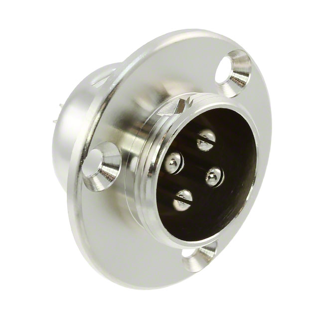 4 Position Circular Connector Receptacle, Male Pins Solder Cup