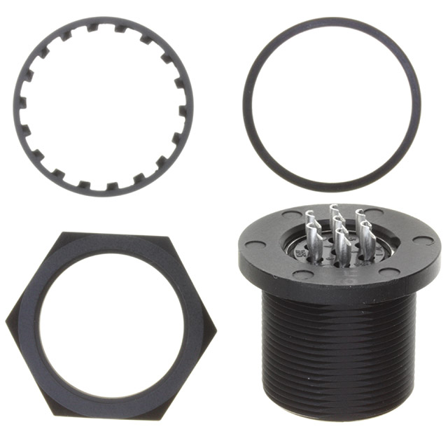 7 Position Circular Connector Receptacle, Male Pins Solder Cup