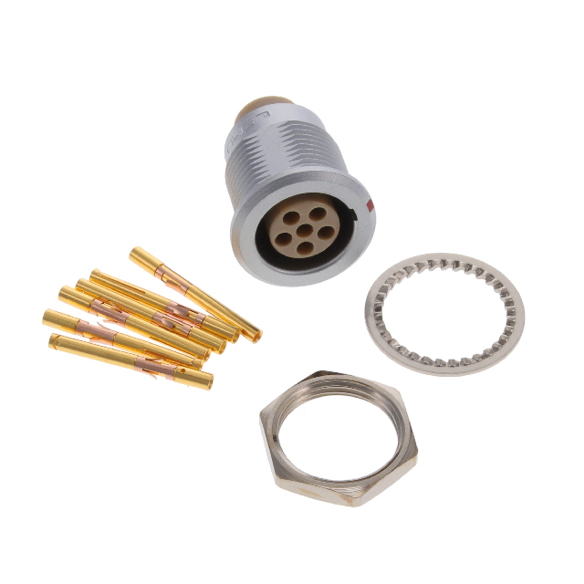 6 Position Circular Connector Receptacle, Female Sockets Crimp