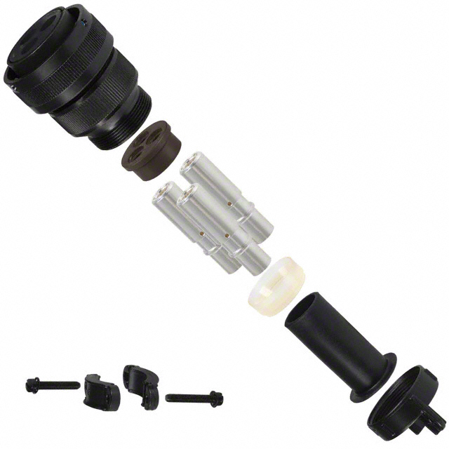 3 Position Circular Connector Plug, Female Sockets Crimp