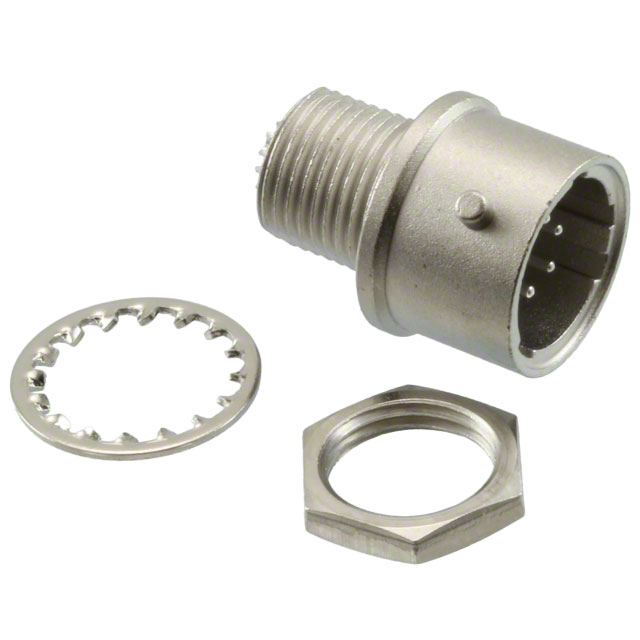 6 Position Circular Connector Receptacle, Male Pins Solder Cup