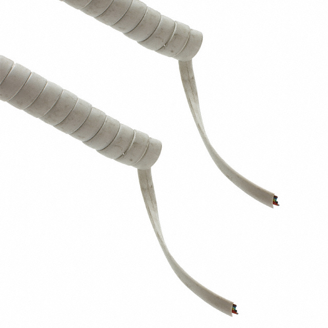 8 Conductor Modular Coil Cable White 7' (2.13m)