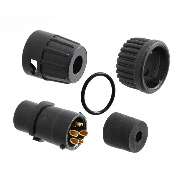 5 Position Circular Connector Plug, Female Sockets Solder Cup